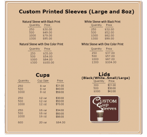 Custom printed sleeves price list - Custom Cup Sleeves Smyrna, TN